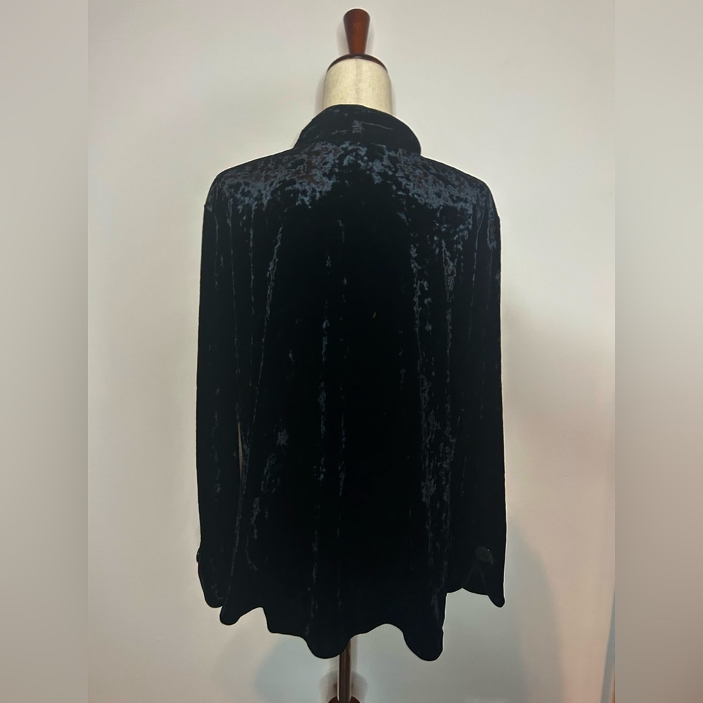 HARVE BENARD Purple Crushed Velvet Blouse Jacket - Picture 3 of 4